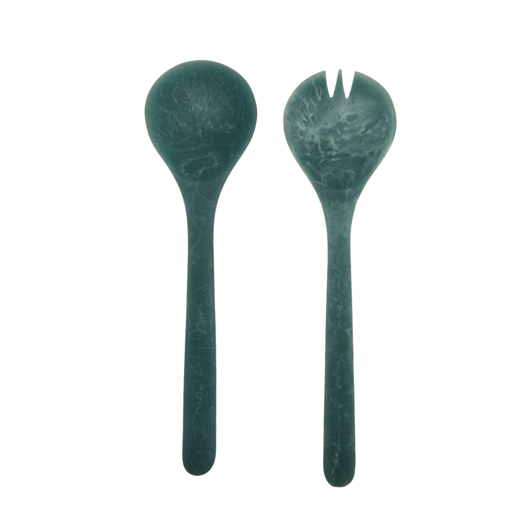 V1026-KLCHH24096BL-202507031635-00 Blue Resin Salad Server Set -Handcrafted - Image 1