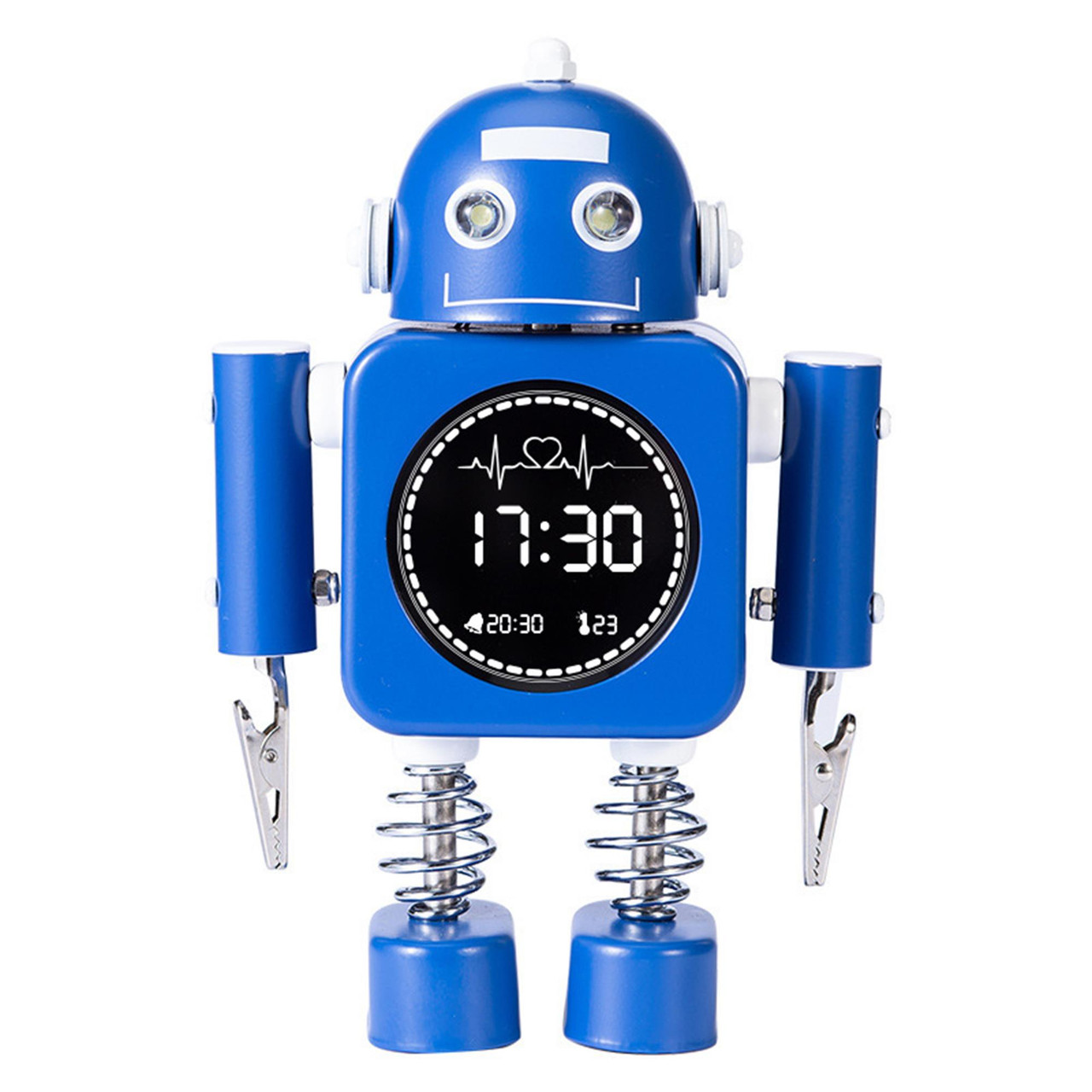 V1031-ALC-KROBOT-BL-202506191010-00 Laser Kids Robot Alarm Clock - Blue - Image 1