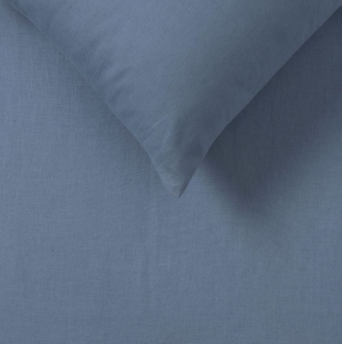 V107-5095281-200475-00 Hemp Sky Blue Sheet Set by Vintage Design Homeware Queen - Image 1