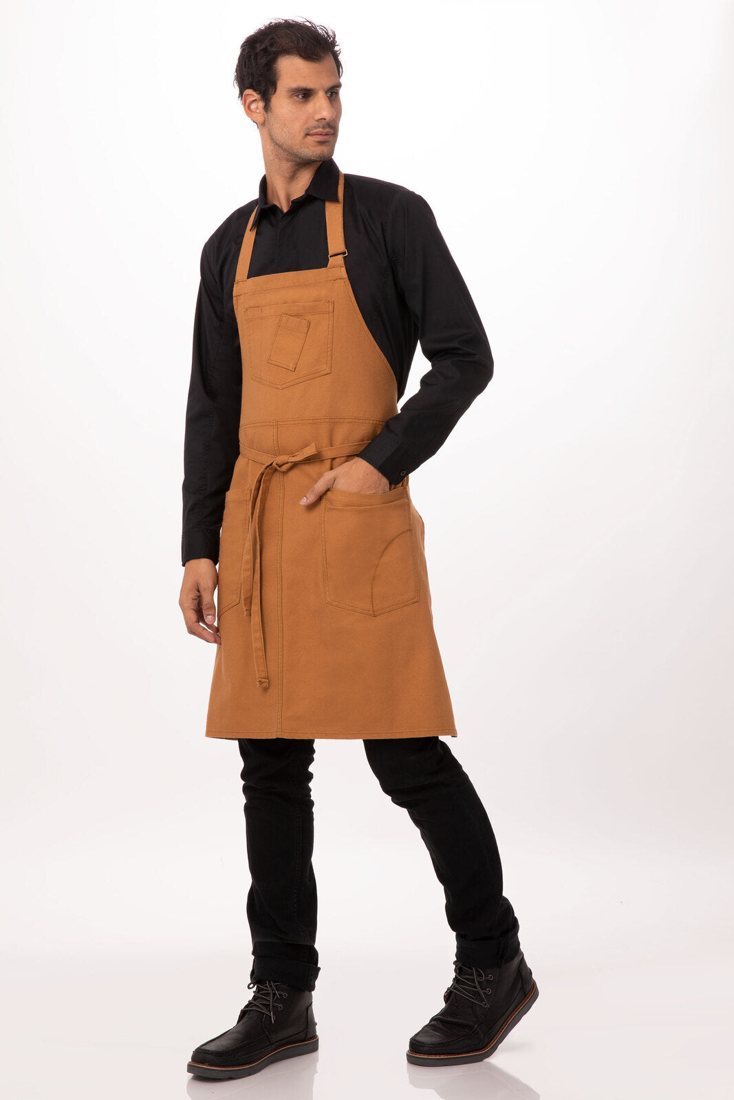 V107-ABKV053-NTM-217861-00 Rockford Nutmeg Bib Apron by Chef Works - Image 1