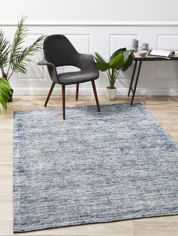 V107-ALU-INDIGO-320X230-207009-00 Allure Indigo Cotton Rayon Rug by Rug Culture - 320X230CM - Image 1