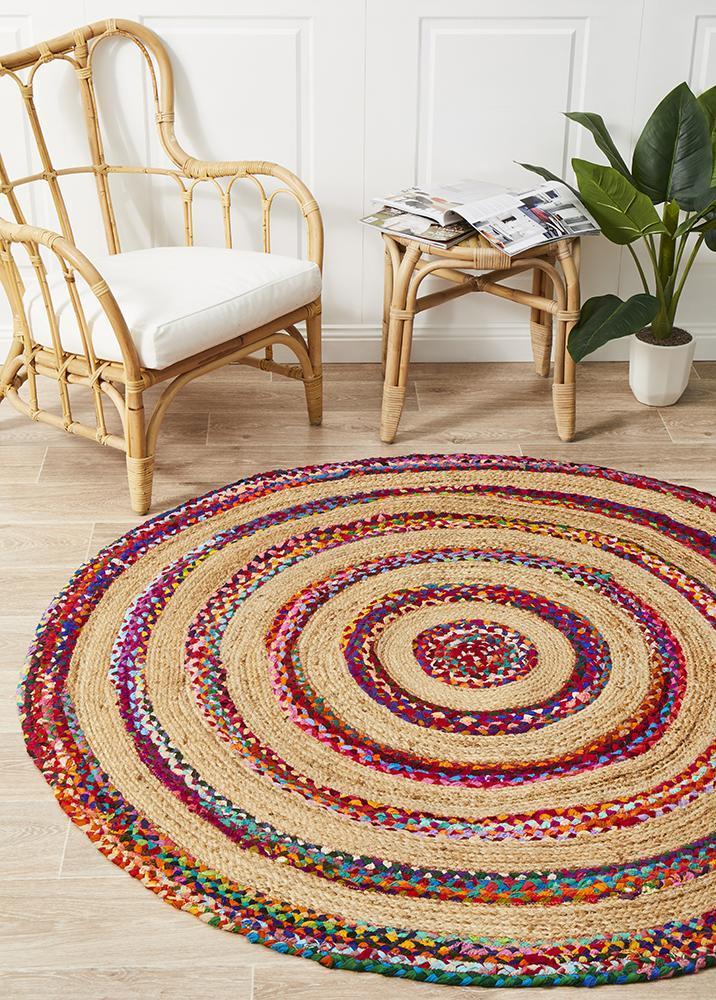 V107-ATR-TAR-MULT-120X120-207115-00 Atrium Target Multi By Rug Culture - 120X120CM ROUND - Image 1