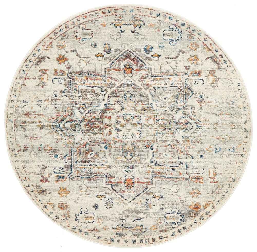 V107-CEN-911-SILV-150X150-208103-00 Century 911 Silver Round by Rug Culture - 150X150CM - ROUND - Image 1