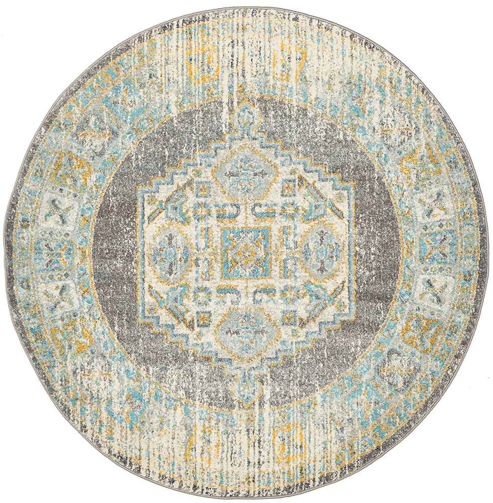 V107-CEN-944-GREY-150X150-208174-00 Century 944 Grey Round by Rug Culture - 150X150CM - ROUND - Image 1