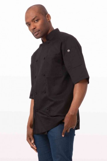V107-JLCV-BLK-S-217744-00 Montreal Cool Vent Men's Black S Chef Jacket by Chef Works - Image 1