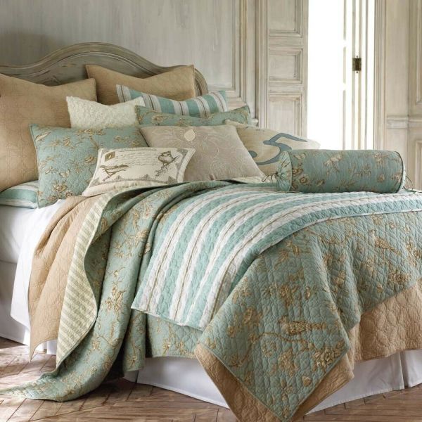 V107-KD3550Q-197540-00 Lyon Teal 100% Cotton Quilted 3 pcs Bedspread Coverlet Set Queen - Image 1