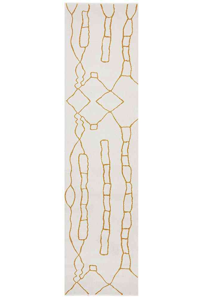 V107-PDS-AMY-GOLD-400X80-217303-00 Paradise Runner Amy Gold by Rug Culture - 400X80CM - RUNNER - Image 1