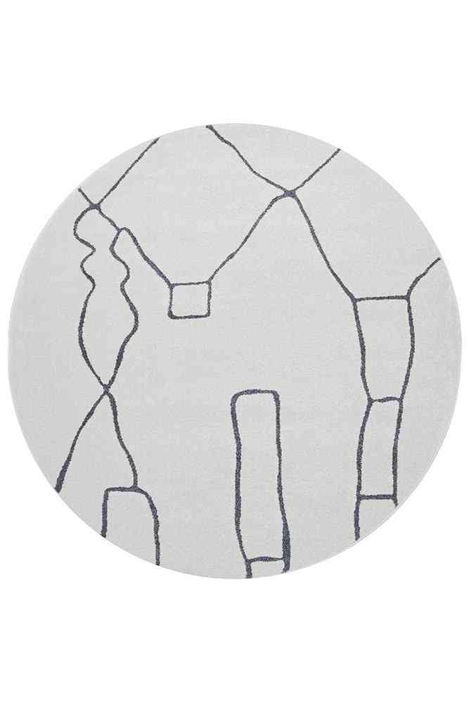 V107-PDS-AMY-GREY-240X240-217327-00 Paradise Round Amy Grey by Rug Culture - 240X240CM - ROUND - Image 1