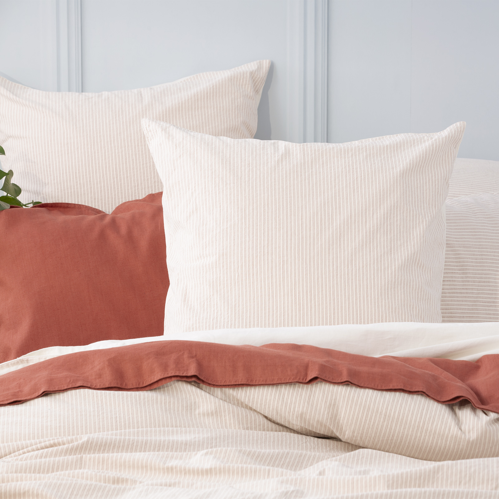 V107-SH316670-195829-00 Portifino Yarn Dyed Vintage Washed Cotton Clay European Pillowcase by Renee Taylor - Image 1