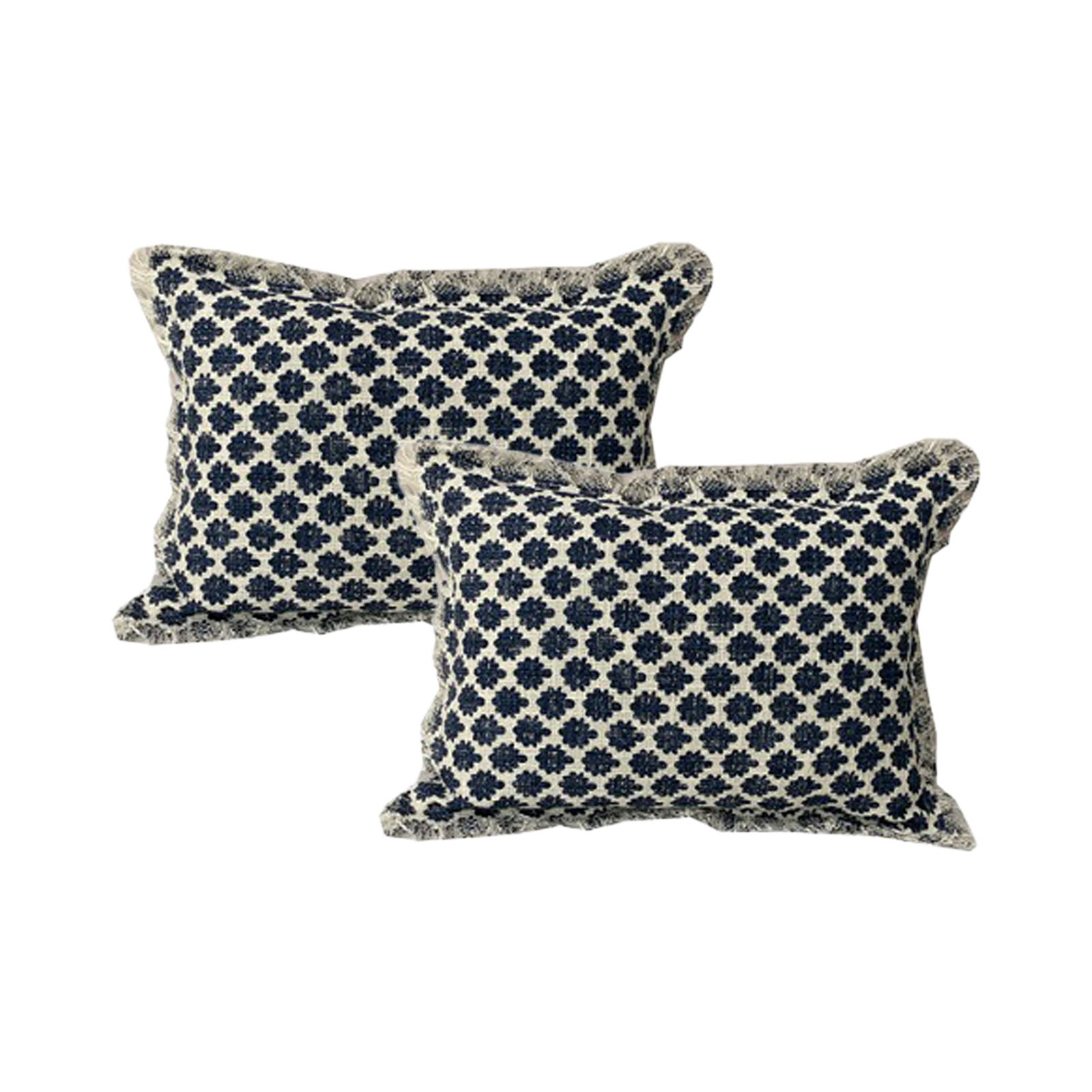 V107-SH325555-197064-00 Somerset Grey Twin Pack Cotton Embroidered Cushion Feather Filled by Cloud Linen - Image 1