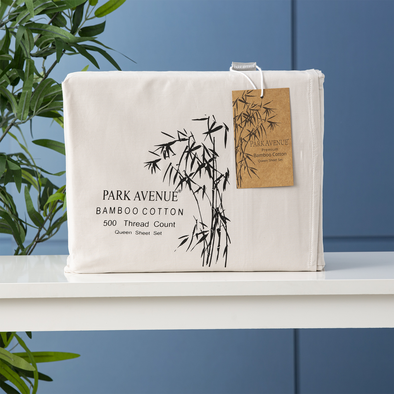 V107-SH328565-217060-00 500 TC Bamboo Cotton Dove Split King Sheet Set by Park Avenue - Image 1