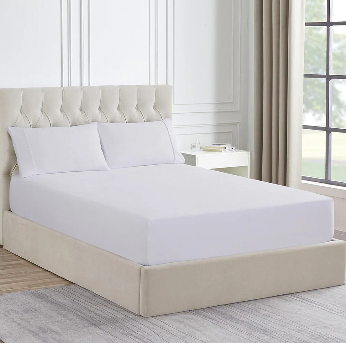 V107-SH329060-217491-00 Ddecor Home 1500 Thread count Premium Cotton Blend Snow Queen Combo Set by Ddecor Home - Image 1