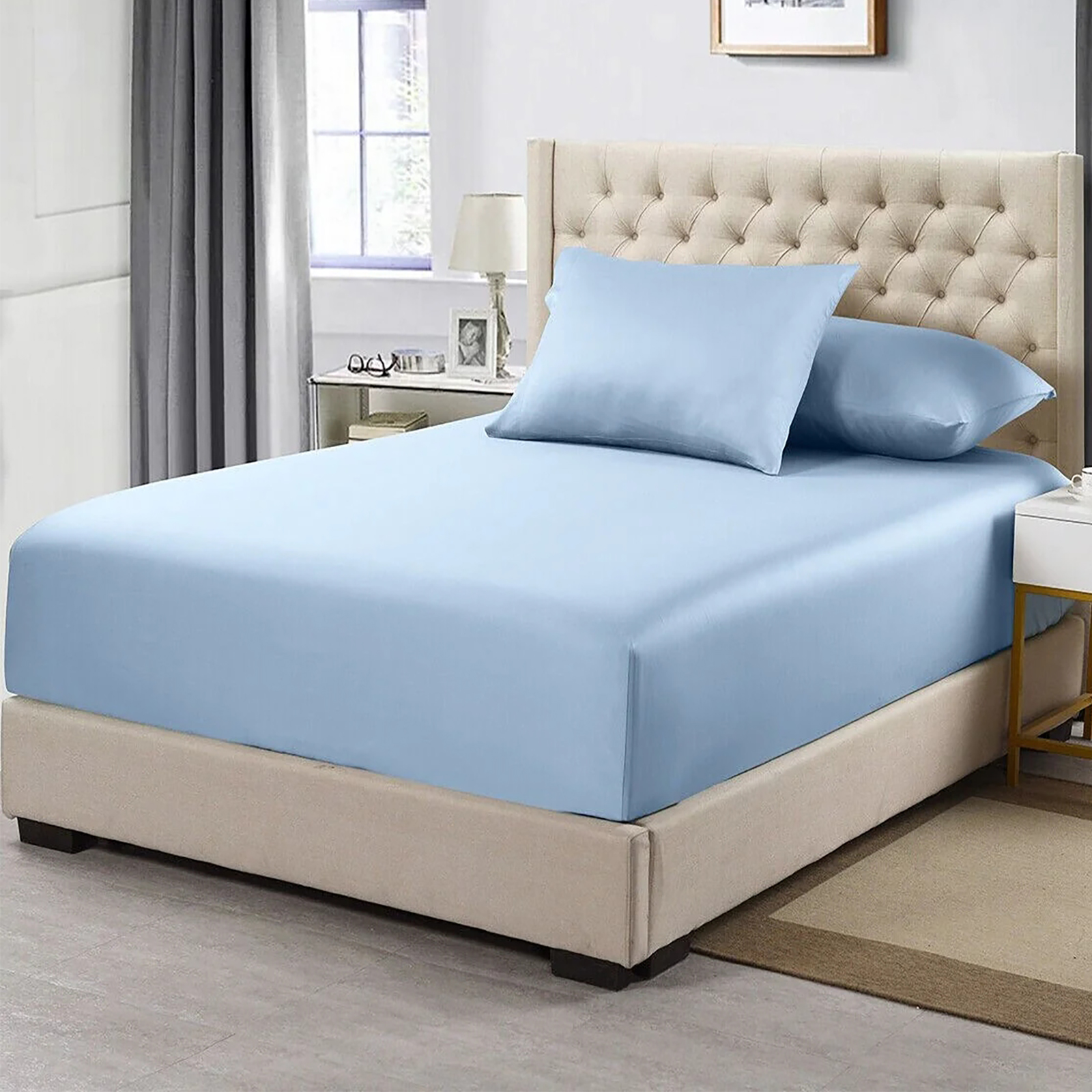 V107-SH329100-217507-00 Ddecor Home 1500 Thread count Premium Cotton Blend Seafoam Queen Combo Set by Ddecor Home - Image 1