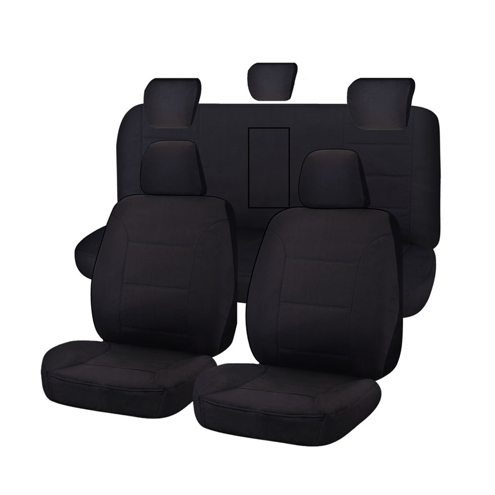 V121-CHTMCOL604_CHTMCOL604 Seat Covers for HOLDEN COLORADO RG SERIES FR 06/2012 - ON DUAL FR BLACK CHALLENGER - Image 1