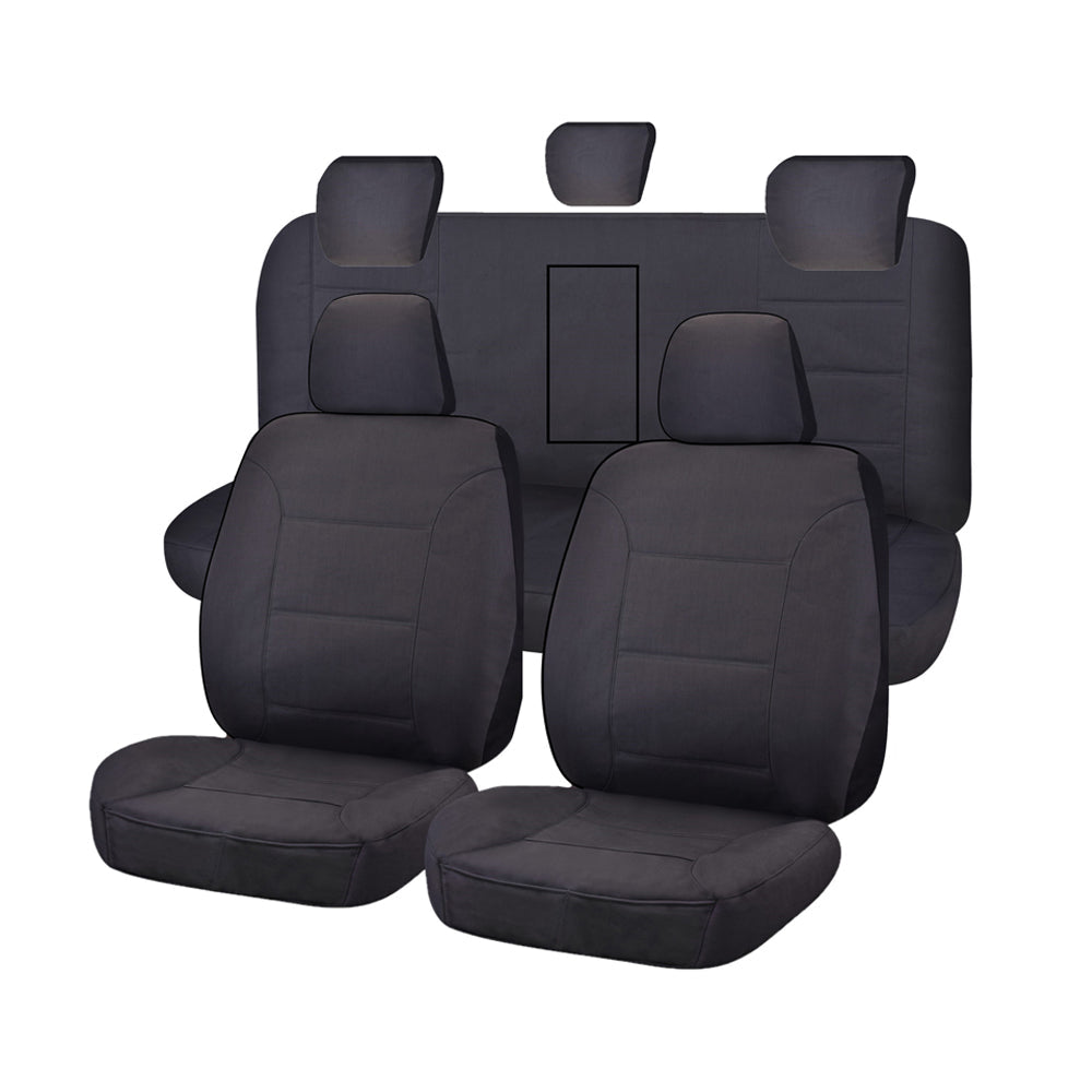 V121-CHTMCOL608_CHTMCOL608 Seat Covers for HOLDEN COLORADO RG SERIES FR 06/2012 - ON DUAL FR CHARCOAL CHALLENGER - Image 1