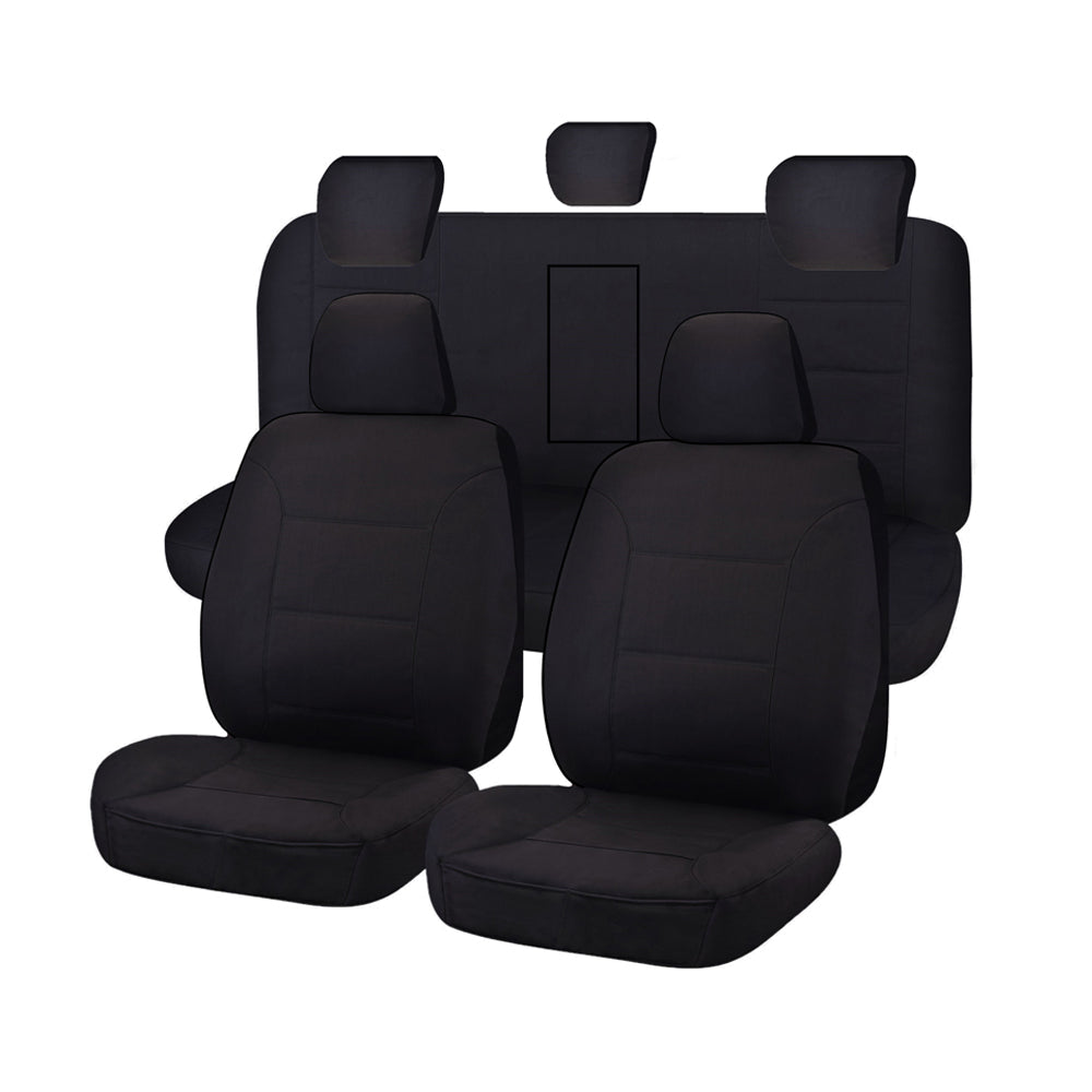 V121-CHTMDMX604_CHTMDMX604 Seat Covers for ISUZU D-MAX 06/2012 - 06/2020 DUAL CAB CHASSIS UTILITY FR BLACK CHALLENGER - Image 1