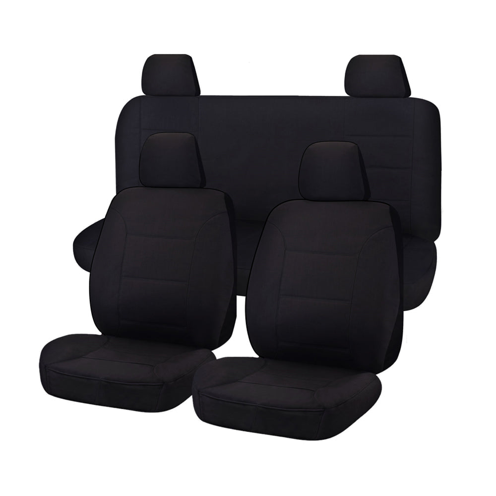 V121-CHTMNAV1604_CHTMNAV1604 Seat Covers for NISSAN NAVARA D23 SERIES 3 NP300 11/2017 -11/ 2020 DUAL CAB FR BLACK CHALLENGER - Image 1