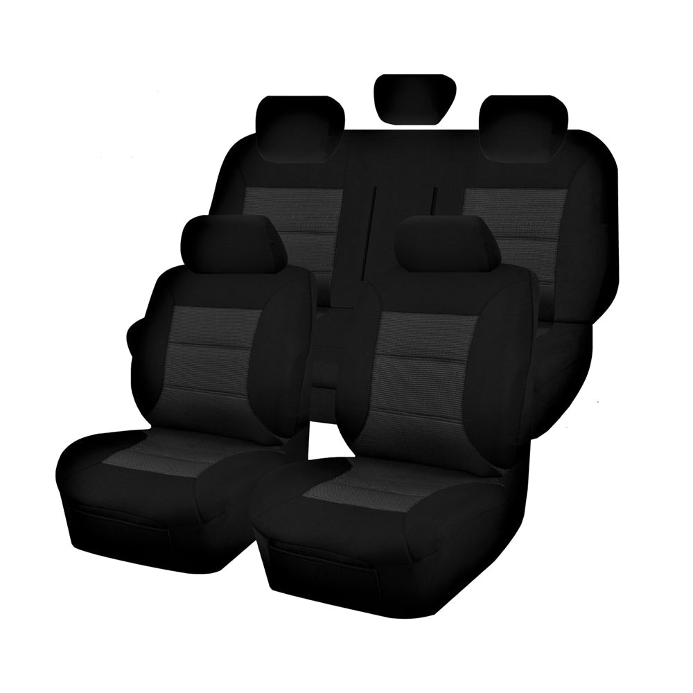 V121-PMTMDMX604_PMTMDMX604 Seat Covers for ISUZU D-MAX 06/2012 - 06/2020 ON DUAL CAB CHASSIS UTILITY FR BLACK PREMIUM - Image 1