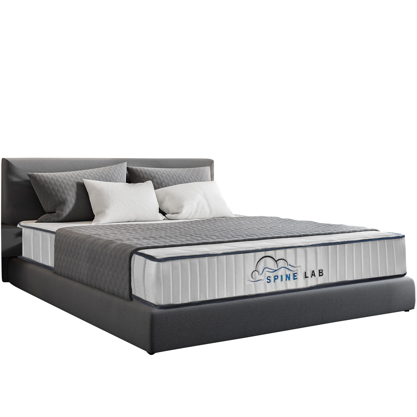 V160-10001948_10001948_5_1 Spine-Lab Mattress 5 Zone 21cm Medium Firm Foam Bonnell Spring - Single - White - Image 1