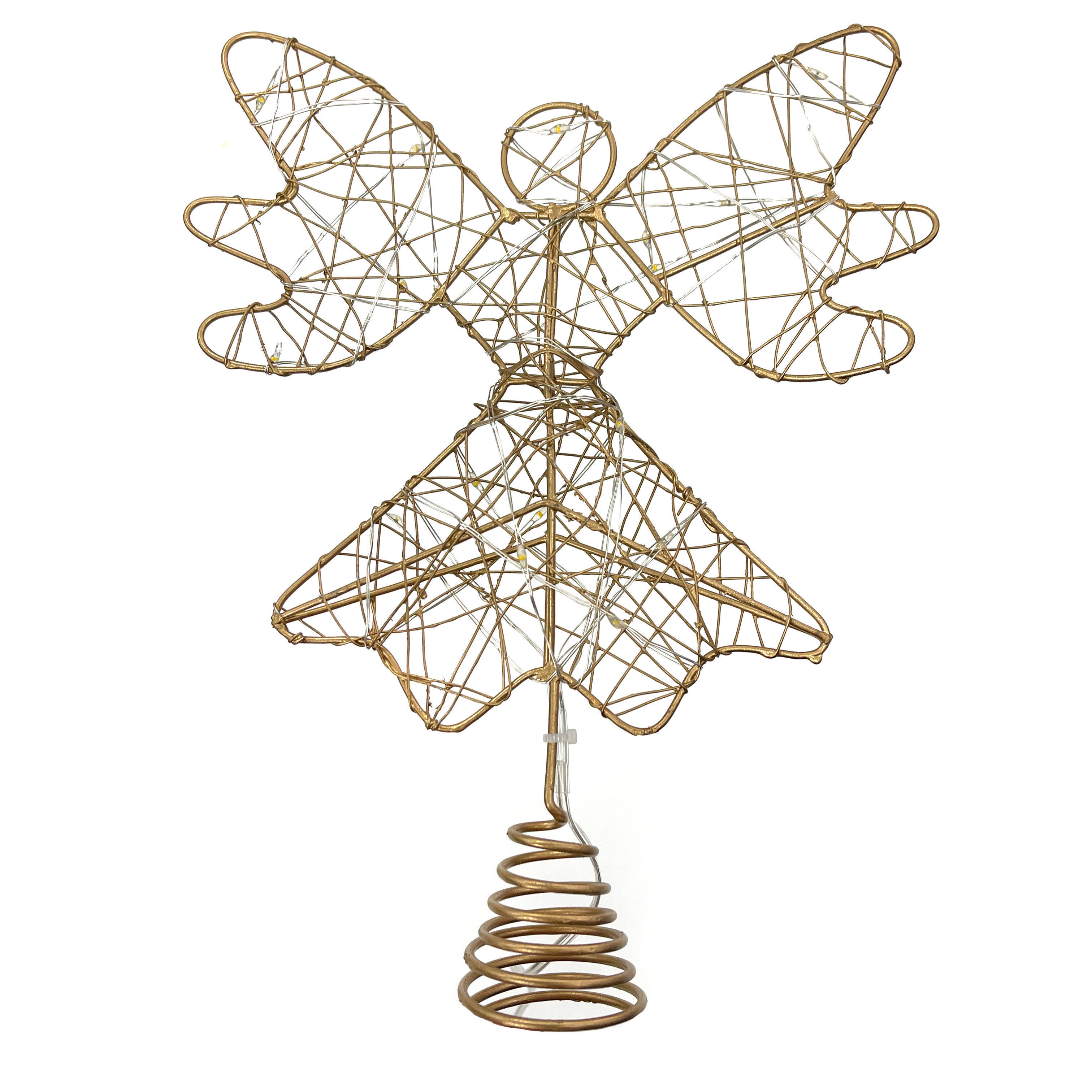 V160-10004382-195097-00 Santa's Helper Christmas Tree Angel Topper - Elegant Ornament for Festive Trees - Image 1