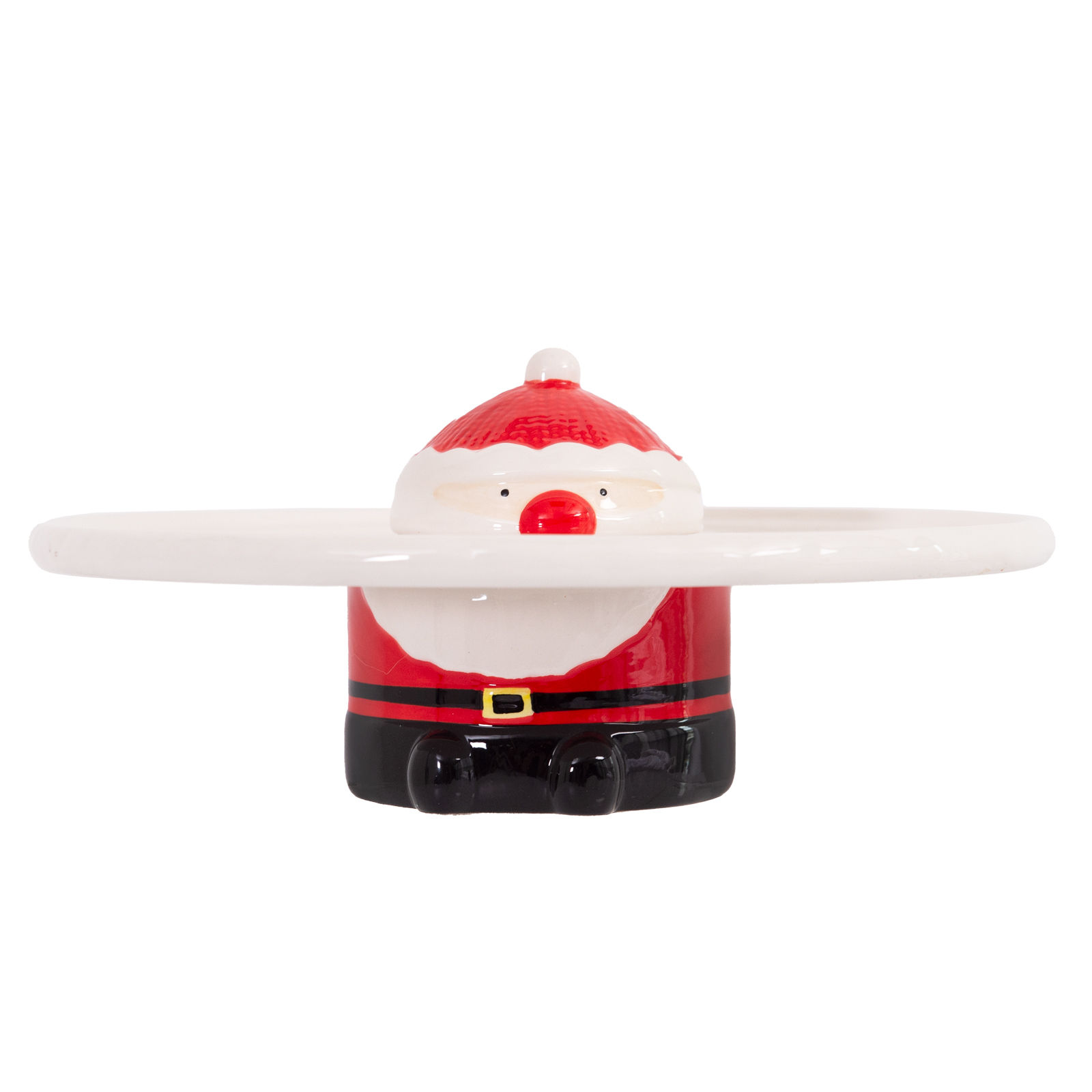 V160-10004471-195085-00 Bread and Butter Santa Footed Cake Plate 29 x 12.5cm - Image 1