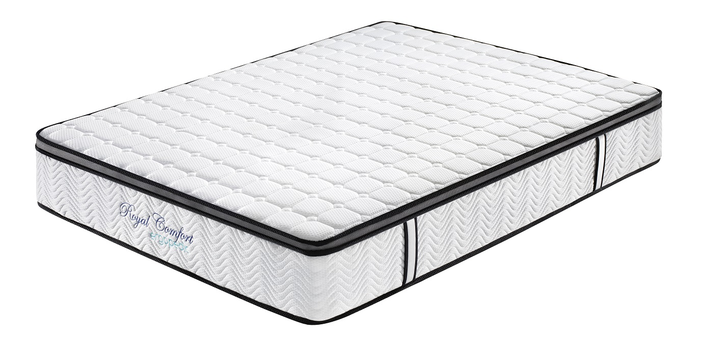 V160-202365_202365_15_1 Ergopedic Mattress 5 Zone Latex Pocket Spring Mattress In A Box 30cm - Queen - White Grey Black - Image 1