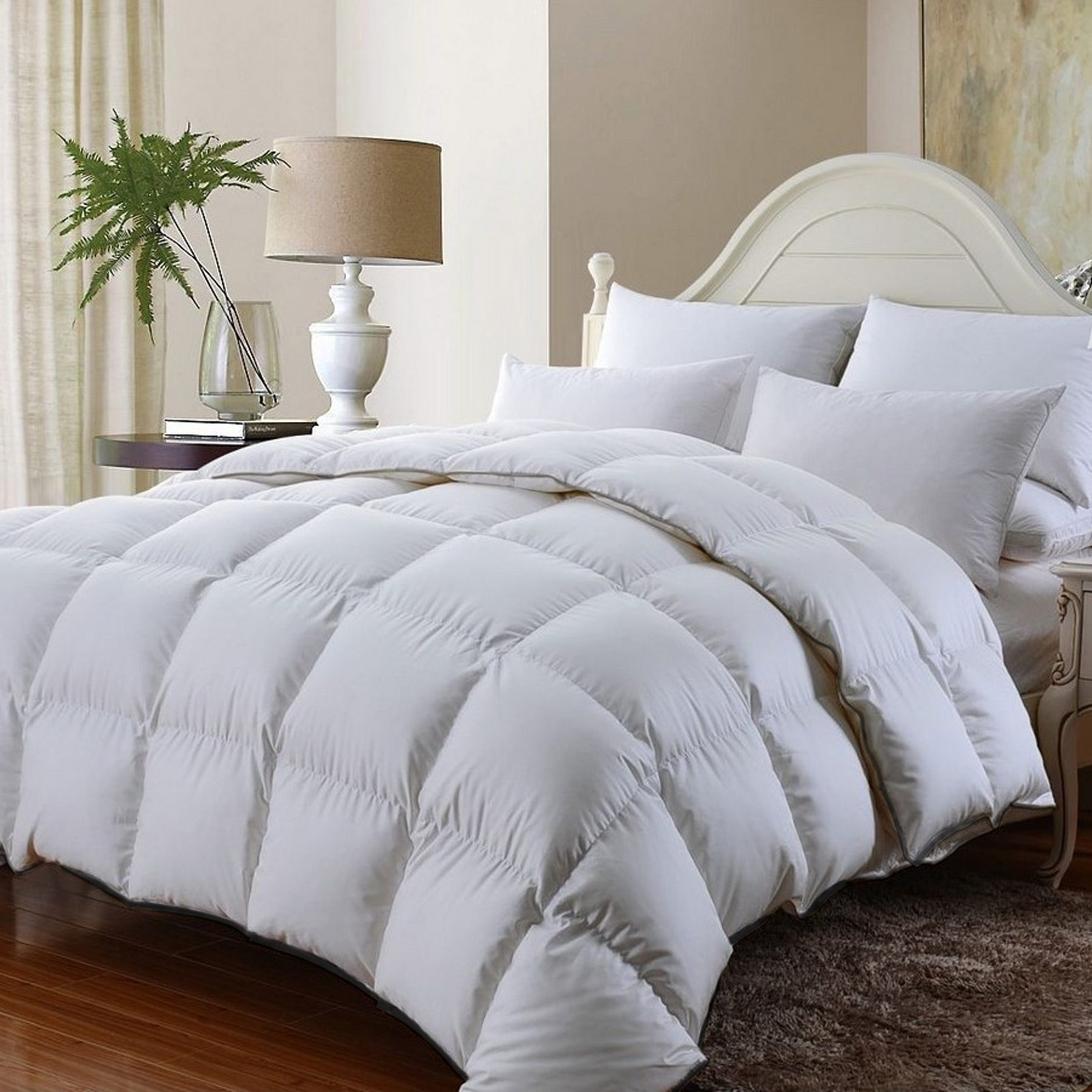 V160-202760_V160-202760-01_1 Royal Comfort 350GSM Luxury Soft Bamboo All-Seasons Quilt Duvet - King - White - Image 1