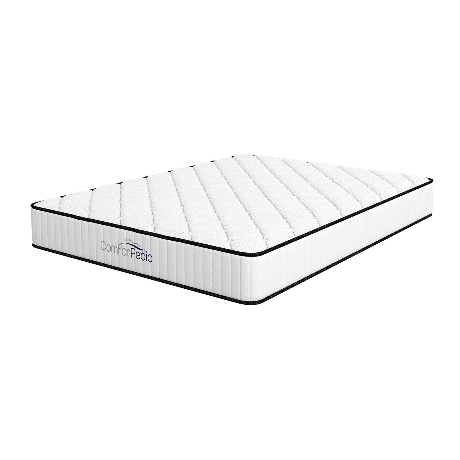 V160-204750-204740_1c-00 Comforpedic Mattress 5 Zone Medium Support Foam Bonnell Spring 21CM - Double - White Black - Image 1