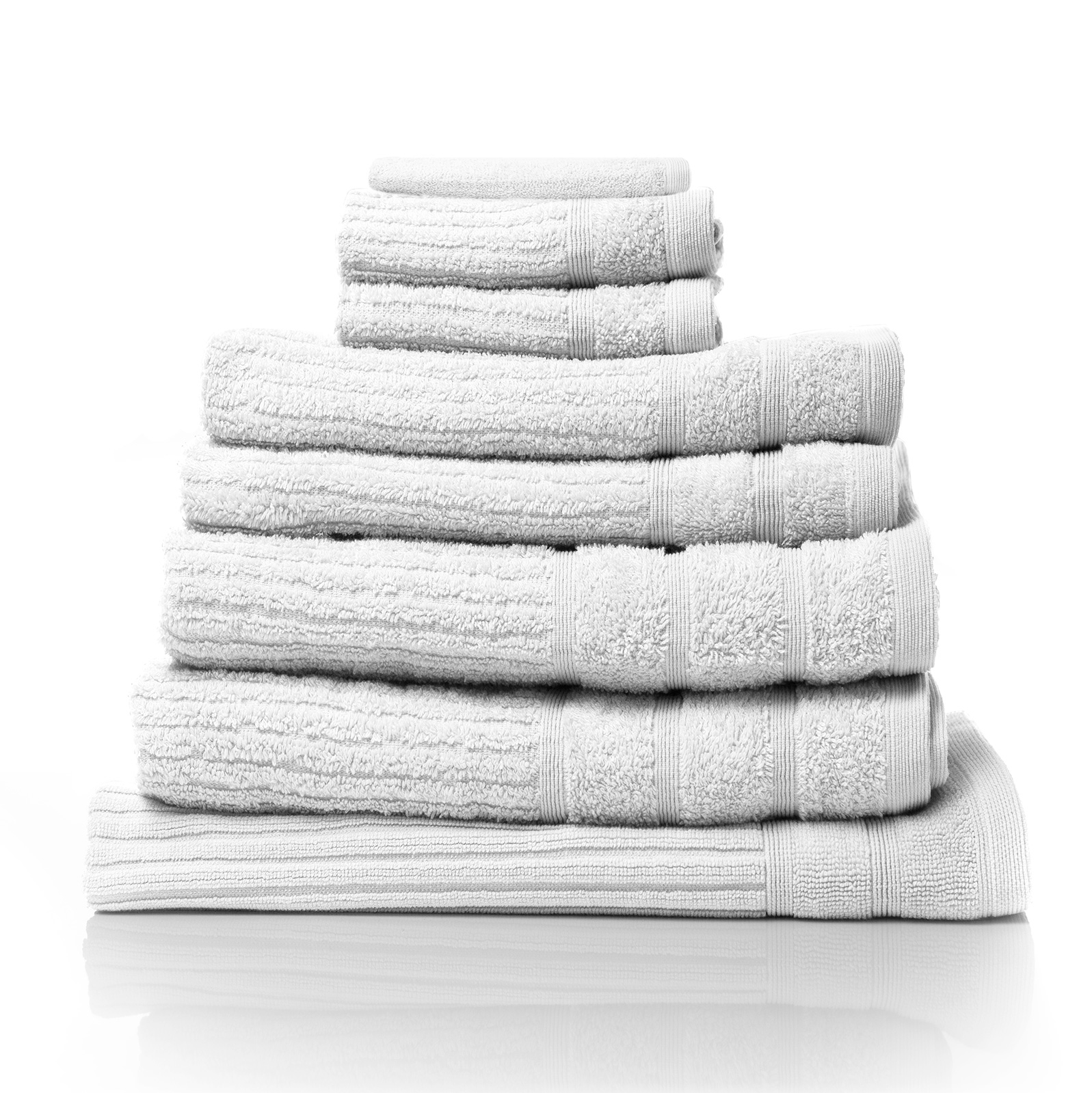 V160-231913-01_6 Royal Comfort Eden Egyptian Cotton 600GSM 8 Piece Luxury Bath Towels Set - White - Image 1