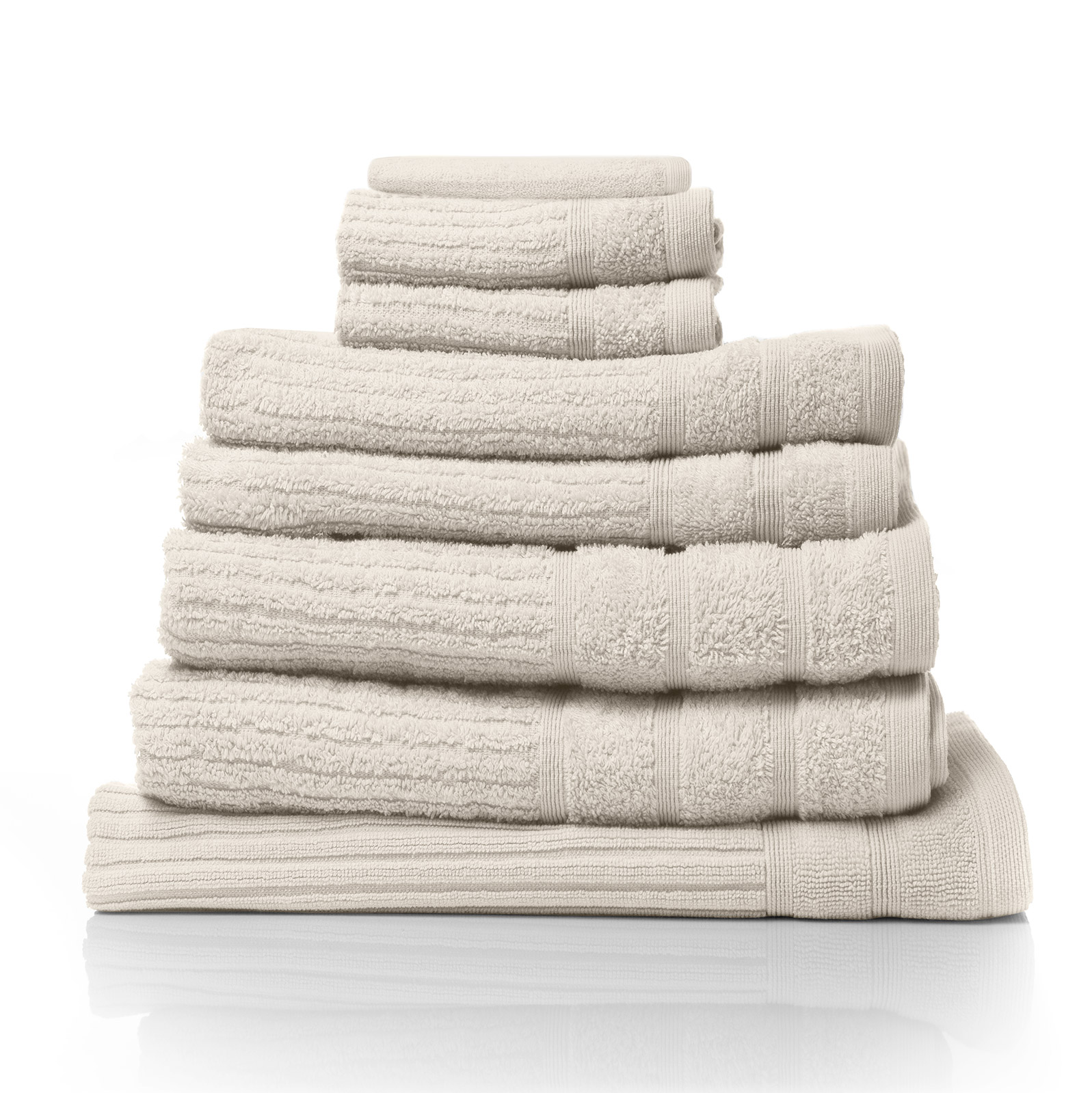 V160-231915-01_6 Royal Comfort Eden Egyptian Cotton 600GSM 8 Piece Luxury Bath Towels Set - Beige - Image 1