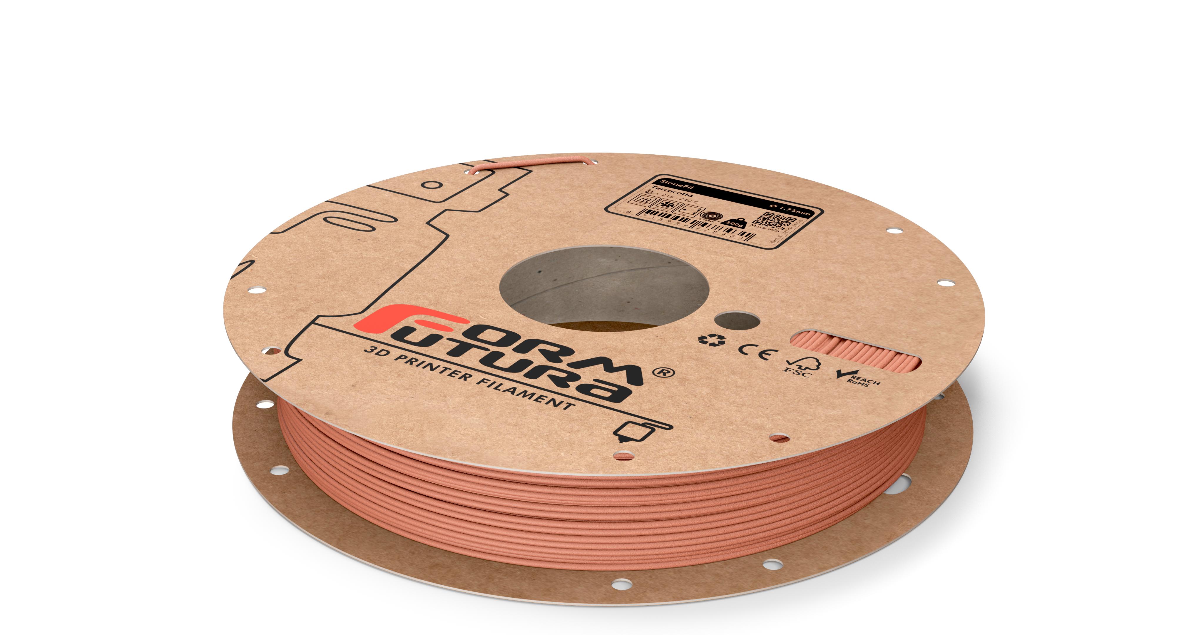 V177-175STONEFIL-TERRA-0500_StoneFil-Terracotta-175-500g__09601_1 Stone feel PLA based filament StoneFil 1.75mm Terracotta 500 gram 3D Printer Filament - Image 1