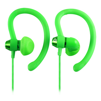 V177-ACC_HPS90G-90-Sports-Earphones-Green-image__98171-00 Moki 90° Sports Green Earphones - Image 1