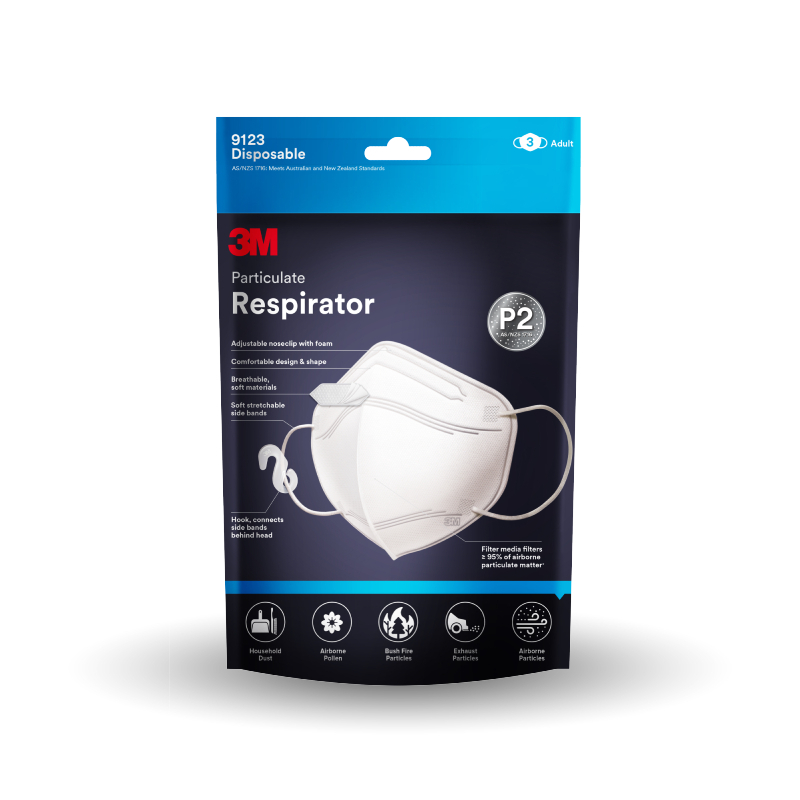 V177-D-3M9123EN3_3M9123EN3__48039_1 3M Disposable Mask P2 Respirator 9123EN-3 Pack of 3 - Image 1