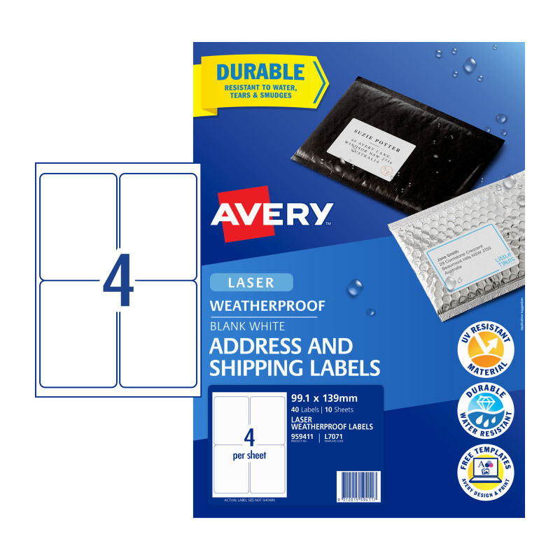 V177-D-AV959411-uc__65921-00 AVERY Laser Label L7071 4Up Pack of 10 - Image 1