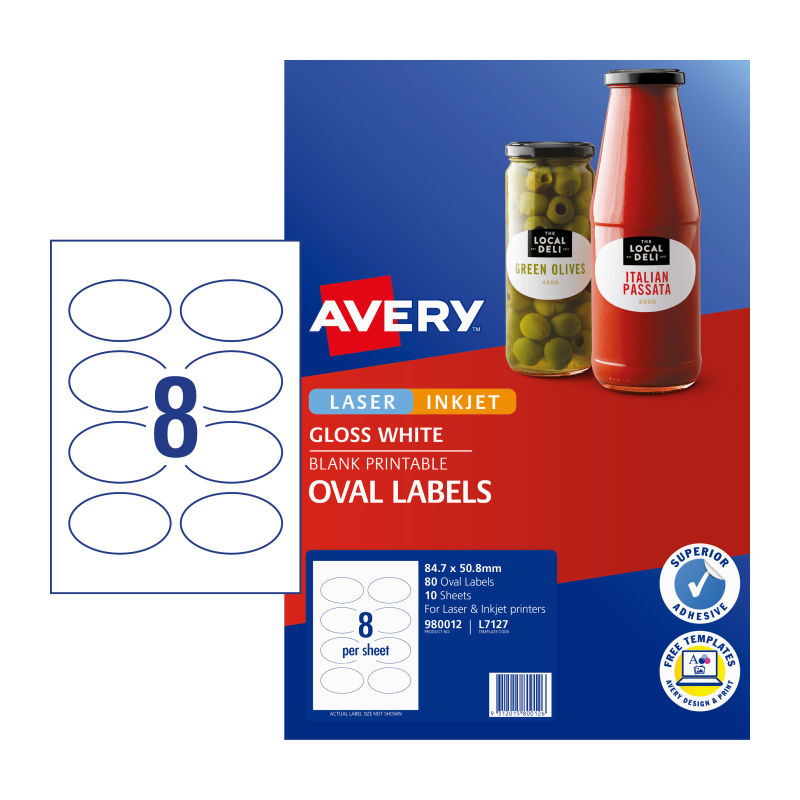 V177-D-AV980012-uc__62241-00 AVERY Label Oval L7137 8Up Pack of 10 - Image 1