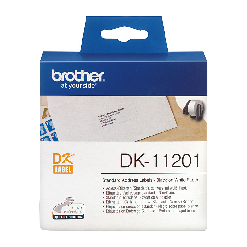 V177-D-BDK11201_uc__28090_1 Brother WHITE STANDARD ADDRESS LABELS, 29MM X 90MM 400 LABELS PER ROLL - Image 1