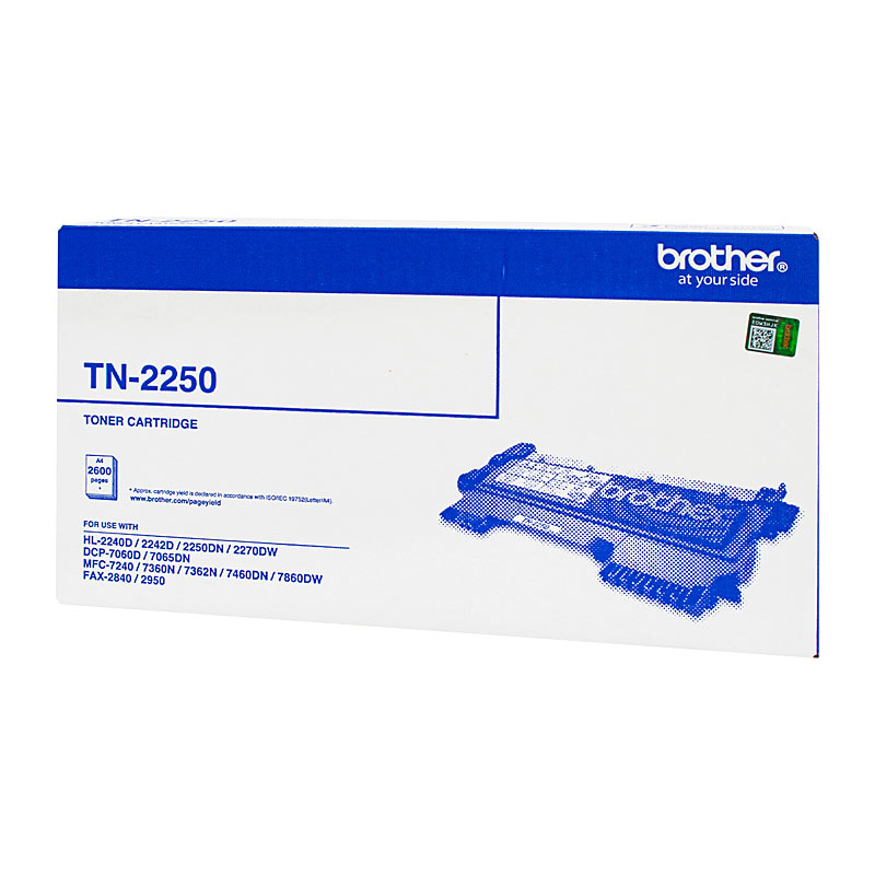 V177-D-BN2250_uc__43310_1 Brother TN-2250 Mono Laser- High Yield, HL-2240D/2242D/2250DN/2270DW, DCP-7060D/7065DN, MFC-7360N/7362N/7460DN/7860DW/7240, FAX-2950/2840 - 2600 pages - Image 1