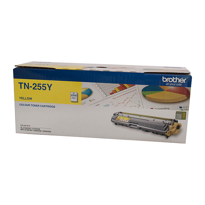 V177-D-BN255Y_uc__12181_1 Brother TN-255Y Colour Laser Toner - Yellow High Yield Cartridge- HL-3150CDN/3170CDW/MFC-9140CDN/9330CDW/9335CDW/9340CDW /DCP-9015CDW2,200 Pages - Image 1