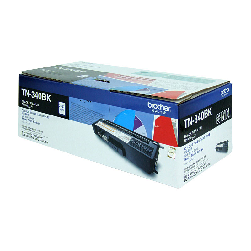 V177-D-BN340B_uc__92299_1 BROTHER TN-340BK Colour Laser Toner - Standard Yield Black, HL-4150CDN/4570CDW, DCP-9055CDN, MFC-9460CDN/9970CDW - 2500 pages - Image 1