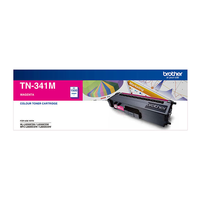 V177-D-BN341M_uc__75160_1 Brother TN-341M Colour Laser Toner-Standard Magenta, HL-L8250CDN/8350CDW MFC-L8600CDW/L8850CDW - 1500 Pages - Image 1