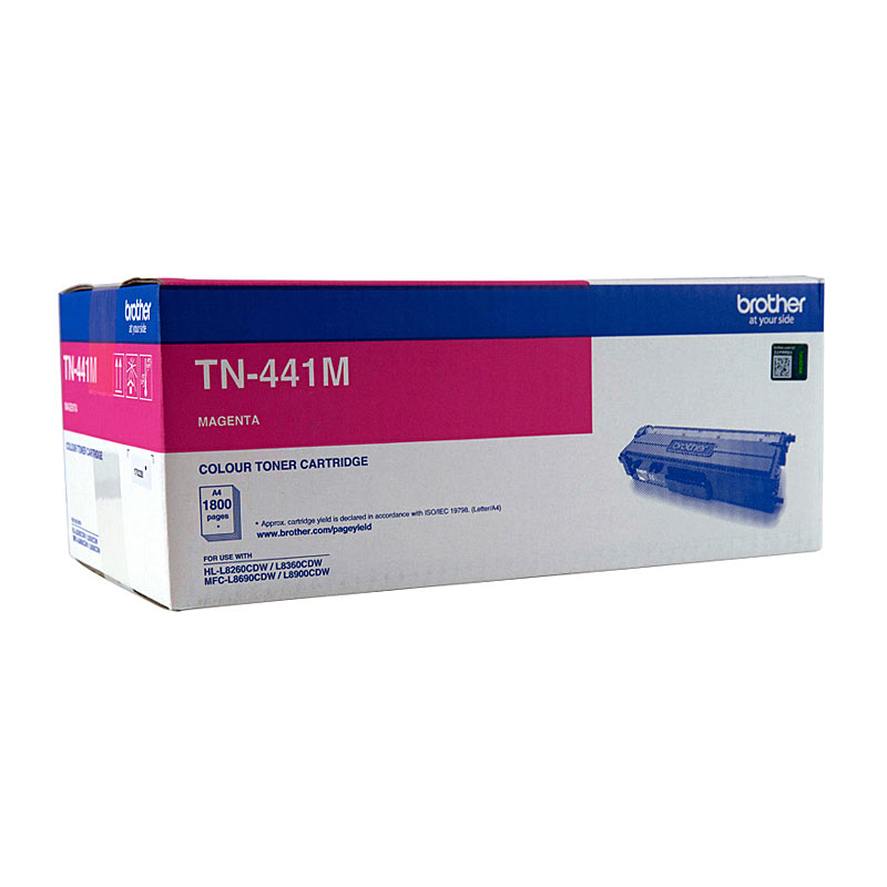 V177-D-BN441M_uc__09363_1 BROTHER TN-441M Colour Laser Toner - Magenta Standard Cartridge- HL-L8260CDN/8360CDW MFC-L8690CDW/L8900CDW - 1,800 Pages - Image 1