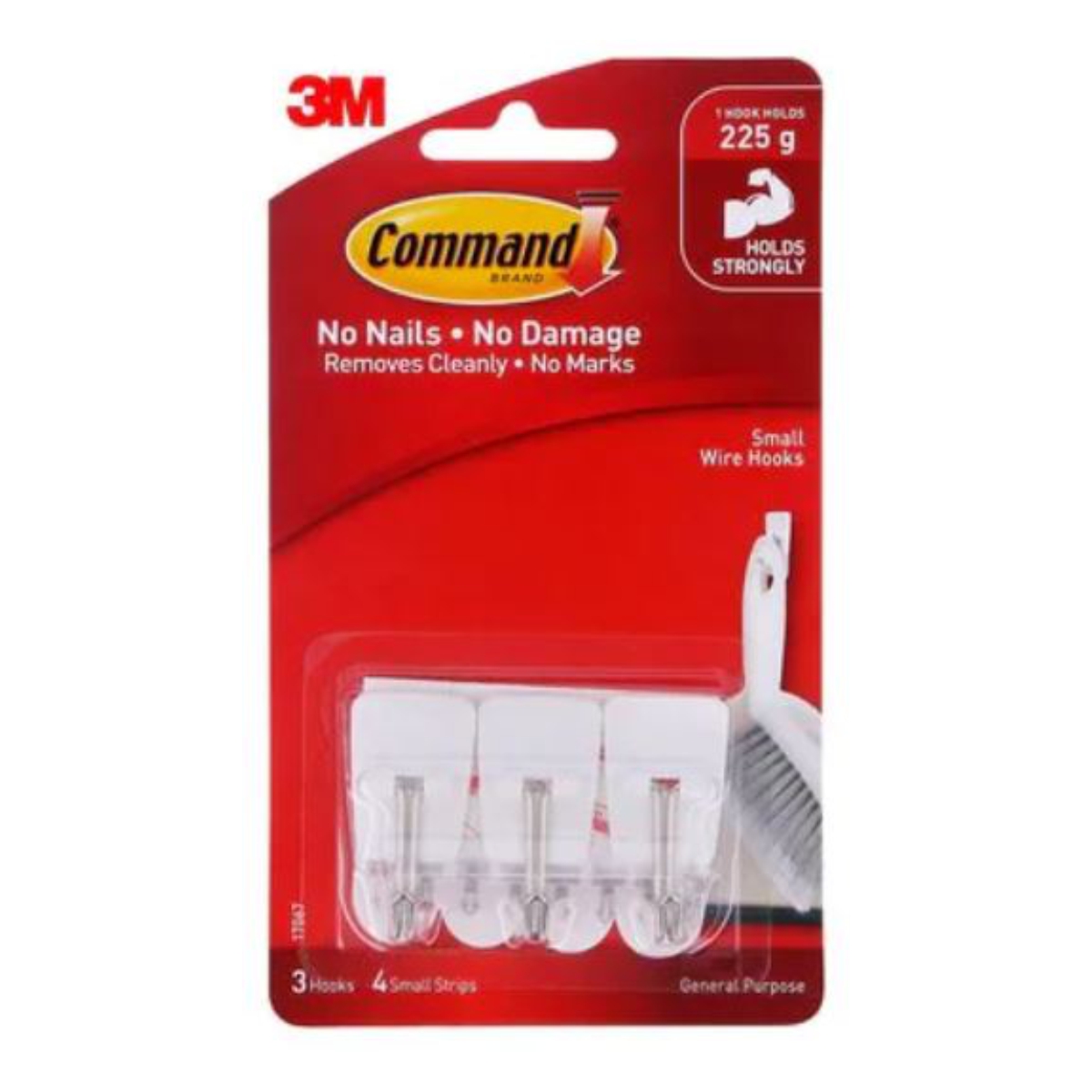 V177-D-CMD17067-Command-Utensil-Hook-17067-White-Pk3-Bx6__20240-00 COMMAND Hook 17067 Pack of 3 Bx6 - Image 1