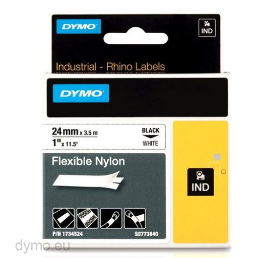 V177-D-DY1734524-31345-00 DYMO Rhino 24mm White Flex Nylon - Image 1