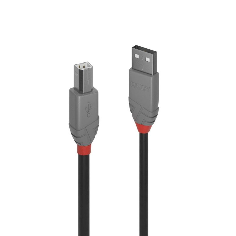 V177-D-LIN36670_uc__97896_1 LINDY .2m USB2 A-B Cable Anthra Line - Image 1