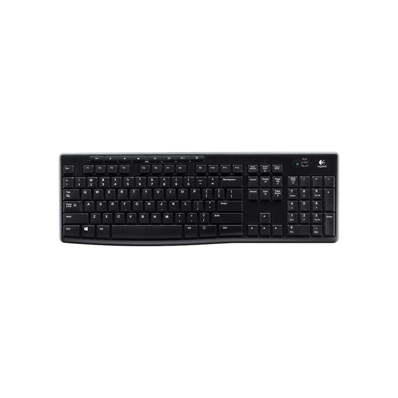 V177-D-LOGK270_uc__28305_1 LOGITECH K270 2.4 GHz Wireless Full Size Keyboard 128-bit AES encryption 24-month battery life Spill resistant Durable UV-coated keys - Image 1