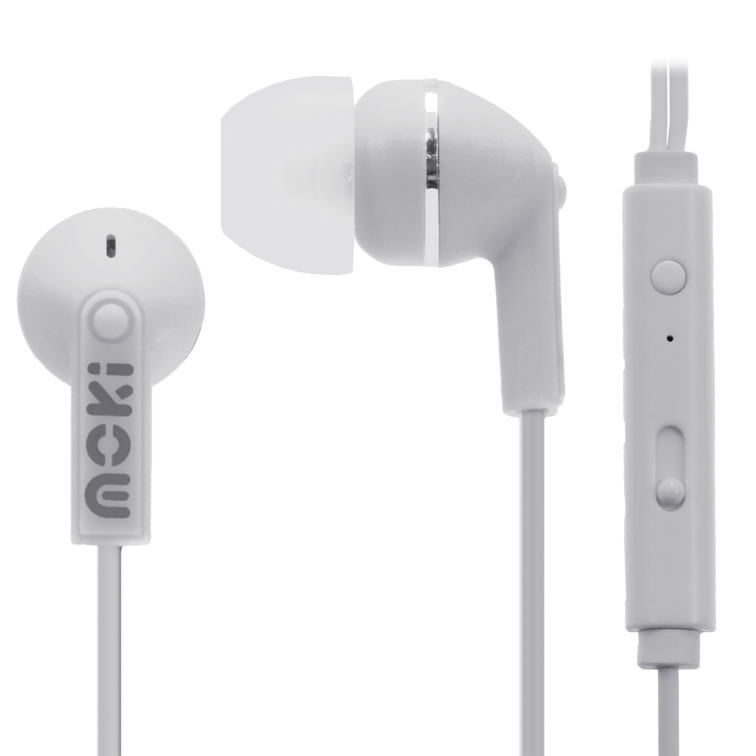V177-HCBMW_ACC-HCBMW-00__87395_1 Moki Noise Isolation Earbuds with microphone & control - WHITE - Image 1