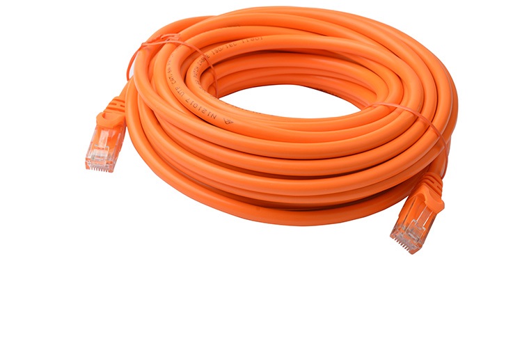 C 8WARE Cat6a UTP Ethernet Cable 10m Snagless Orange - Image 1