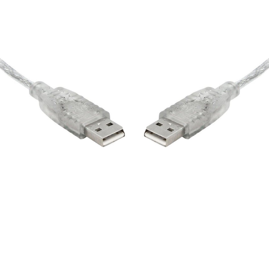 V177-L-CB8W-UC-2002AA-CB8W-UC-2002AA__95114-00 8WARE USB 2.0 Cable 2m A to A Male to Male Transparent - Image 1