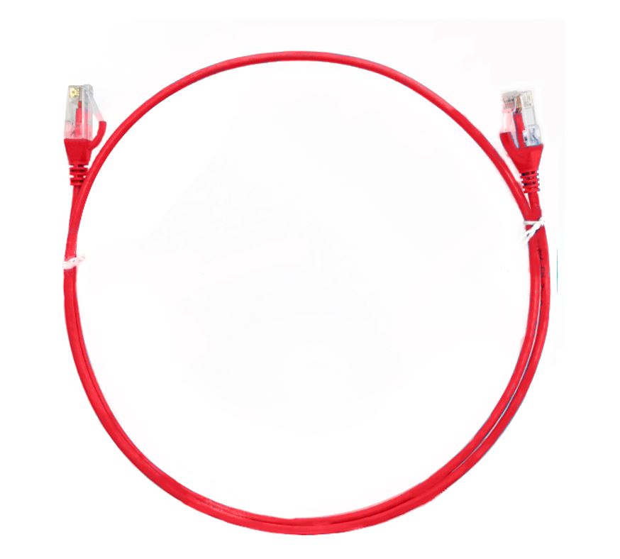 V177-L-CBAT-CAT6THINRD-050M_CBAT-CAT6THINRD-050M__60649_1 8WARE CAT6 Ultra Thin Slim Cable 0.5m / 50cm - Red Color Premium RJ45 Ethernet Network LAN UTP Patch Cord 26AWG - Image 1