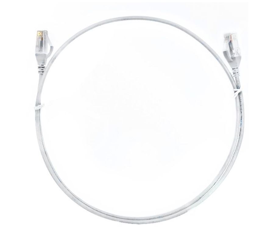 V177-L-CBAT-CAT6THINWH-050M-CBAT-CAT6THINWH-050M__24500-00 8WARE CAT6 Ultra Thin Slim Cable 0.50m / 50cm - White Color Premium RJ45 Ethernet Network LAN UTP Patch Cord 26AWG for Data Only, not PoE - Image 1
